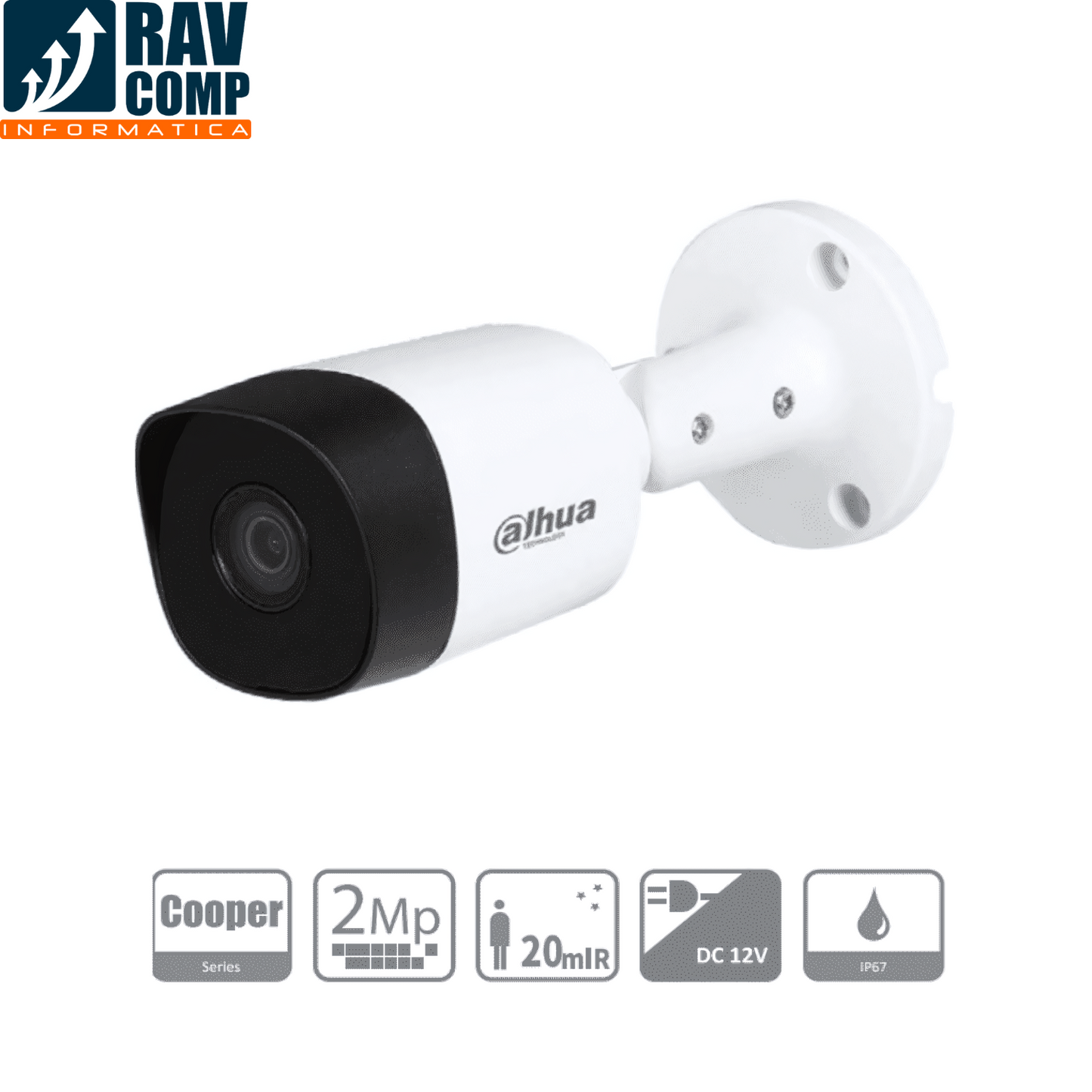 Cámara Dahua TIPO BALA METALICA DH-HAC-B2A21N-0280B